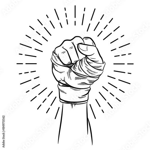 Doodle Fist Raised Boxing Bandage Wrapping