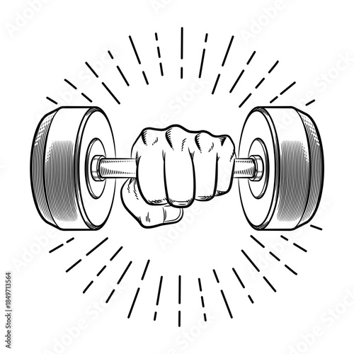 Doodle Fist Punching Dumbbell Round Weight