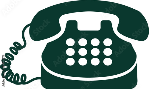 flat design icon of telephone landline