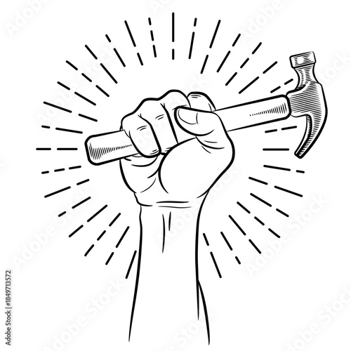 Doodle Fist Raised Hammer Construction Works