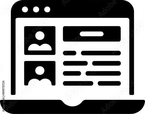 silhouette icon of blog post