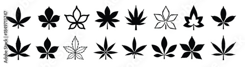 pack of marijuana glyph line icons