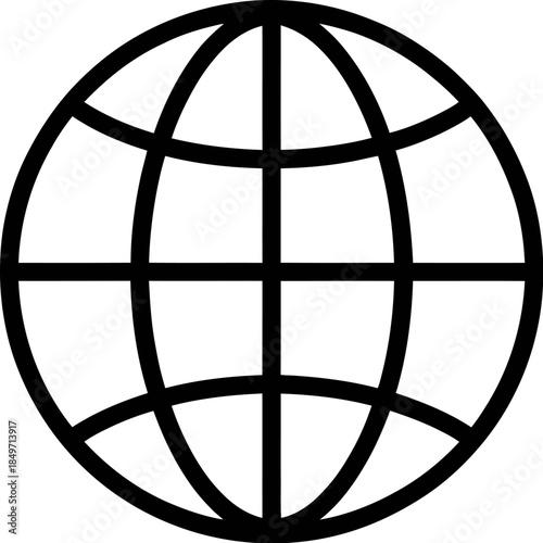 silhouette icon of globe with grid