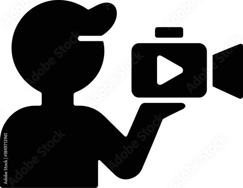 silhouette icon of live stream