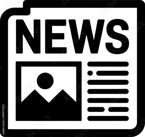 silhouette icon of news article
