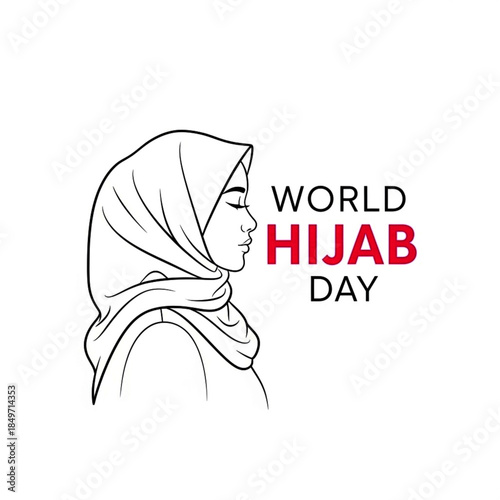 World Hijab Day illustration celebrating diversity and cultural significance of the hijab fashion and apparel