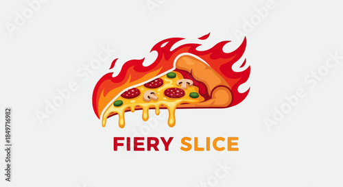 Pizza Hot Slice Vector Logo Design – Modern Italian Food Branding for Pizza Restaurant and Fast Food Business