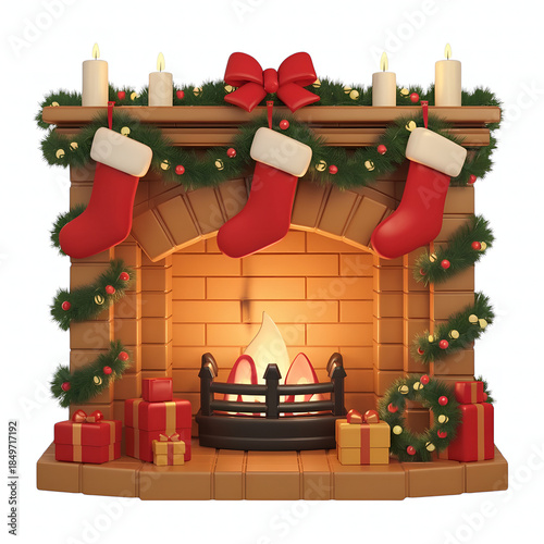 christmas tree with candle and decorations