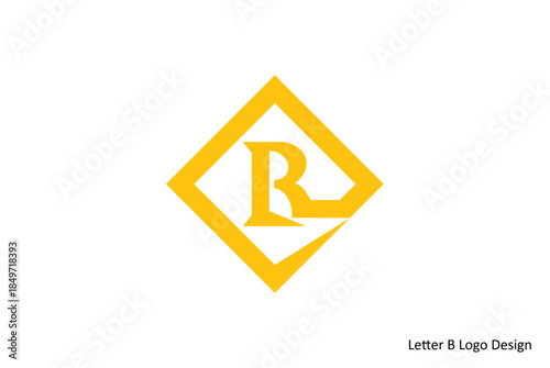 Modern Logo Design Concept Featuring Letter R in Yellow Diamond Shape