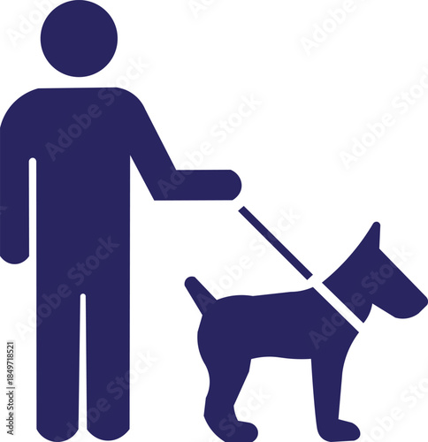 Person Walking a Guide Dog, Symbolizing Assistance, Support, and Empowerment for Visually Impaired Individuals