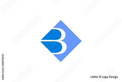 Modern Letter B Logo Design Concept on Blue Background