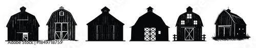old barn farmhouse silhouette bundle