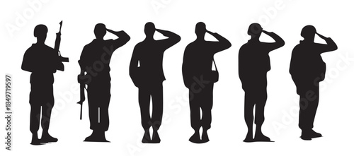 saluting soldier vector silhouette