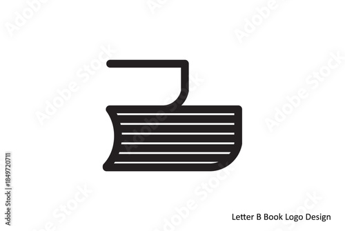 Modern and minimalist abstract logo design representing a book, perfect for educational or literary brands
