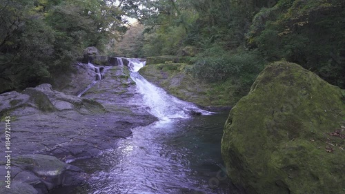 菊池渓谷の四十三万滝の風景
