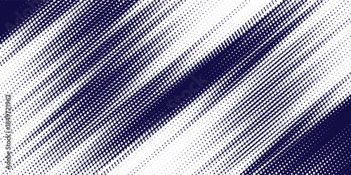 Dots halftone white \u0026 blue color pattern gradient grunge texture background. Dots pop art comics sport style vector illustration