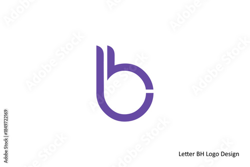 Abstract Bh Logo Design, Letter Bh Icon, Minimalist Monogram, Professional Branding, Geometric Shape