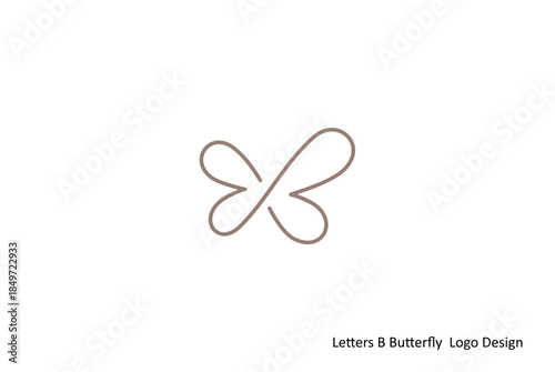 Elegant minimalist logo design combining the graceful form of a butterfly with the stylized letter B, perfect for branding and corporate identity