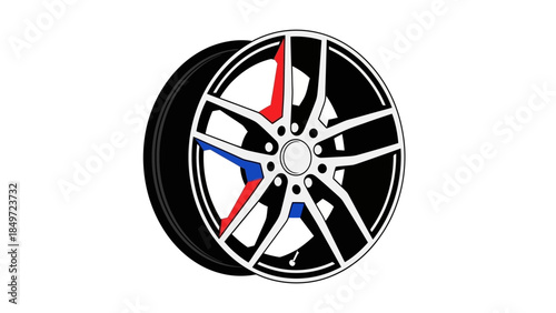 A 3d chrome alloy rim and rubber tire icon represents a sleek metal automobile wheel design for modern vehicle transportation