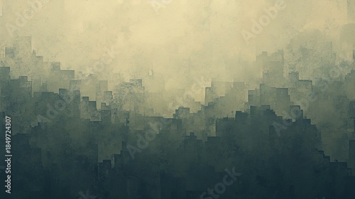 Abstract background with green & dark gray tones, soft clouds creating foggy hazy cinematic effect, textured surface for posters, web designs & creative visual projects.