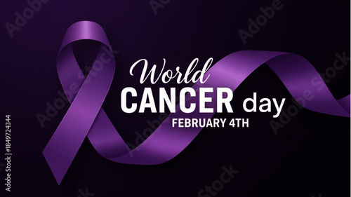 World Cancer Day February 4th Awareness Ribbon Support Health Charity Cause Medical Disease Fight Illness Care Hope Prevention Treatment Cure Healing Solidarity Community Global