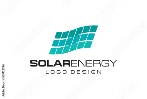 Renewable Energy Solar Panel Grid Logo Design for Sustainable Power Solutions