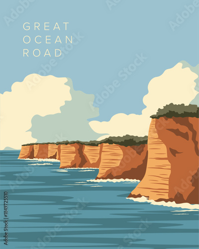 Great Ocean Road, travel poster, postcard