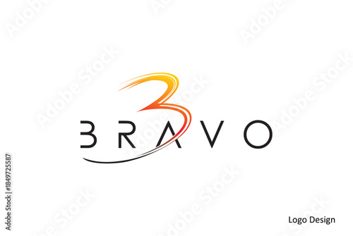 Dynamic and modern letter B logo design featuring a flowing, vibrant element, symbolizing energy, innovation, and a progressive brand identity for diverse businesses