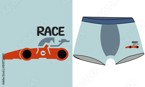 Red racing car vector illustration with 