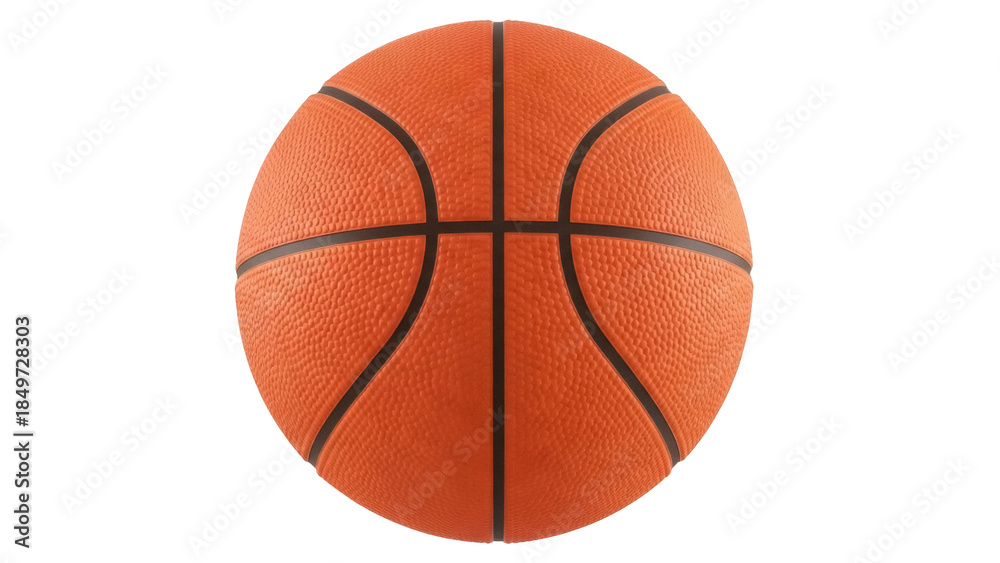 Fototapeta premium Isolated orange textured basketball, competitive sport equipment for indoor or outdoor games