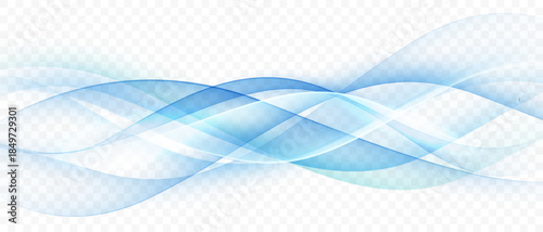 Blue waves abstract background, modern design, vector illustration