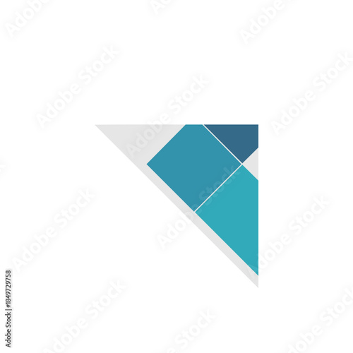Free Download Geometric Abstract Design with Teal and Blue Shapes. - GFXLoad