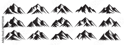 mountain and landscape silhouettes for nature and adventure