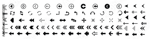 Set of Black Arrows Icons Free Vector Collection