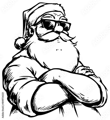 Cool Santa Claus with sunglasses illustration