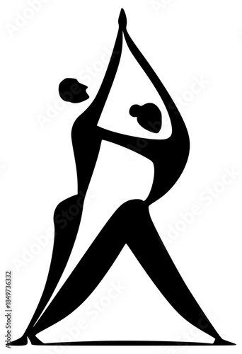 Dancing couple silhouette dynamic pose 