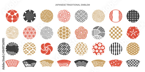 和柄と花モチーフのシンボルコレクション