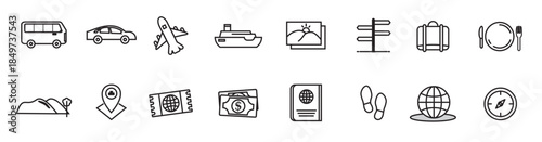 icon set traveling editable