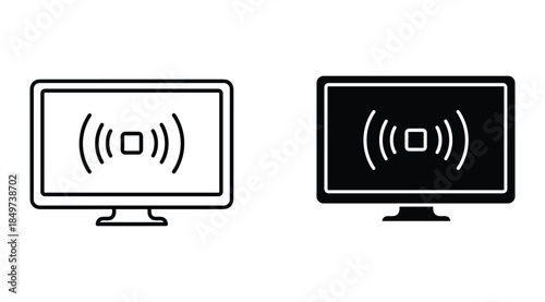 Computer monitor with sound waves