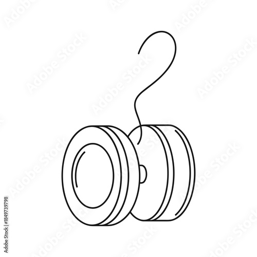 Simple line drawing of a dumbbell with hook