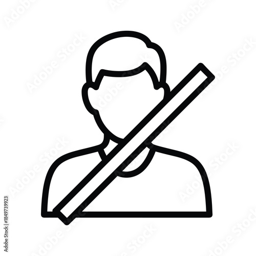 Man with diagonal line through him