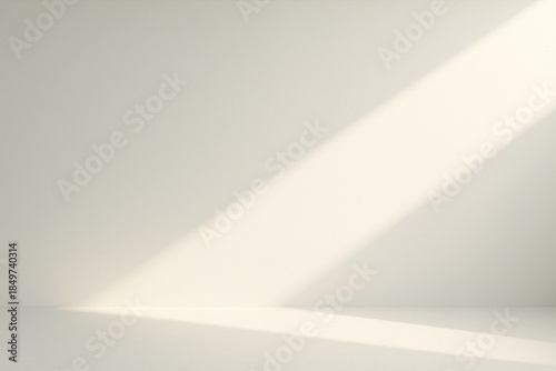 Wallpaper Mural Minimal White Interior with Diagonal Sunlight and Floor Light Torontodigital.ca