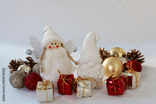 Christmas Ornaments on White Background