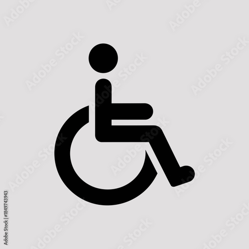 Black Handicap Symbol on Gray Background Design for Universal Accessibility