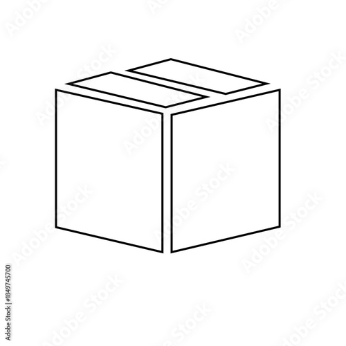 Delivery box icon. Empty open shipping box or unboxing line art. Carton boxes icon set. Stock vector. Vector illustration.Package, box, cardboard, delivery, parcel thin line icons.