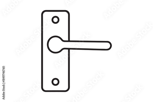 Modern door handle design isolated on transparent background