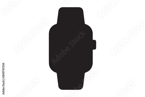 Silhouette of a modern smartwatch on a transparent background
