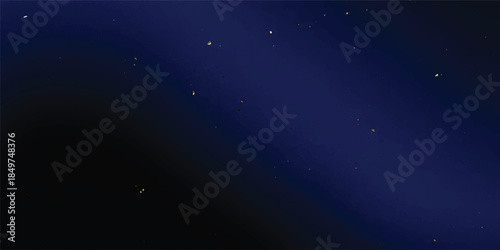 A dark blue abstract nature background featuring a bright moon and stars amidst a night sky with clouds over deep water and a glowing cosmos nebula