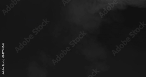 abstract white smoke slowly floating through space on black