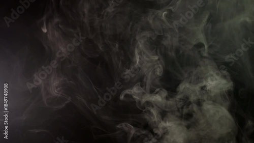 Dark Fog Smoke Background with Soft Swirls and Copy Space 